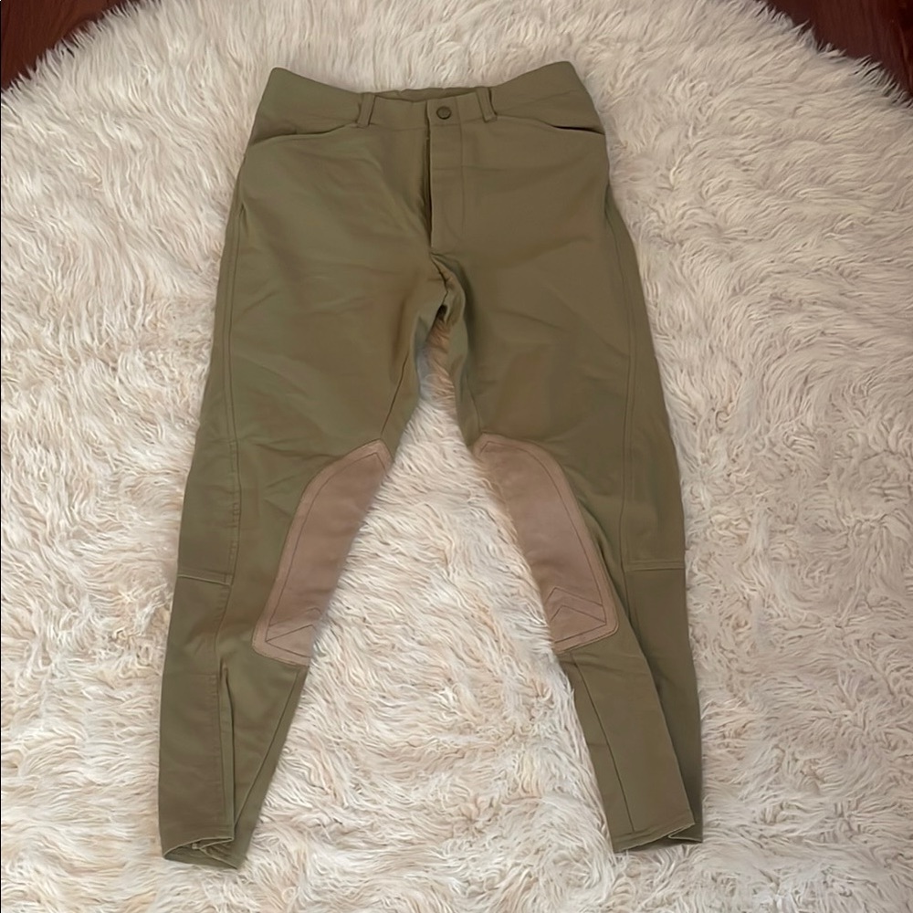 Ariat Green Chinos with Slim Fit and Knee Patches